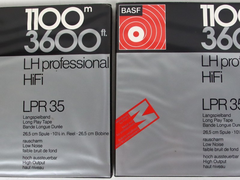 Twee vintage BASF LPR 35 LH professional Hifi bandrecorderbanden