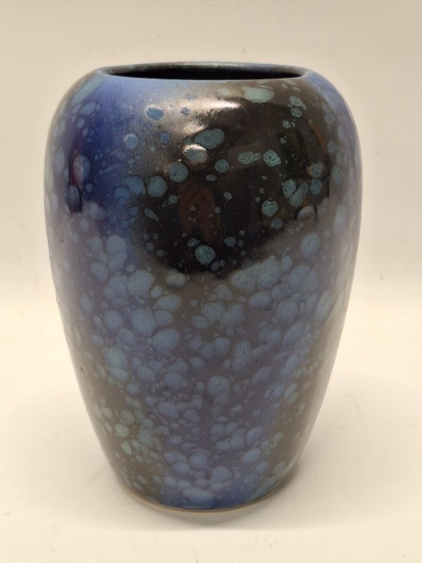 West Germany Scheurich vaas - blauw “fat lava / pommelé” glazuur - jaren ’60/’70