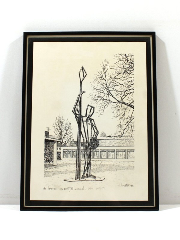 Vintage Prent 'de Breese Kwaartjeslummel' - Cl. Brusten (1981)