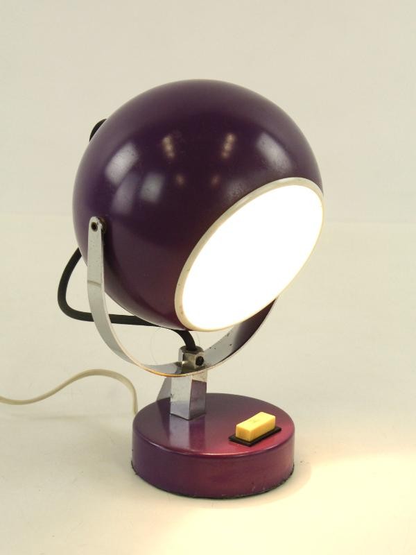 Space Age Tafellamp Paars Bolvormig Jaren 60/70 Stijl 💜