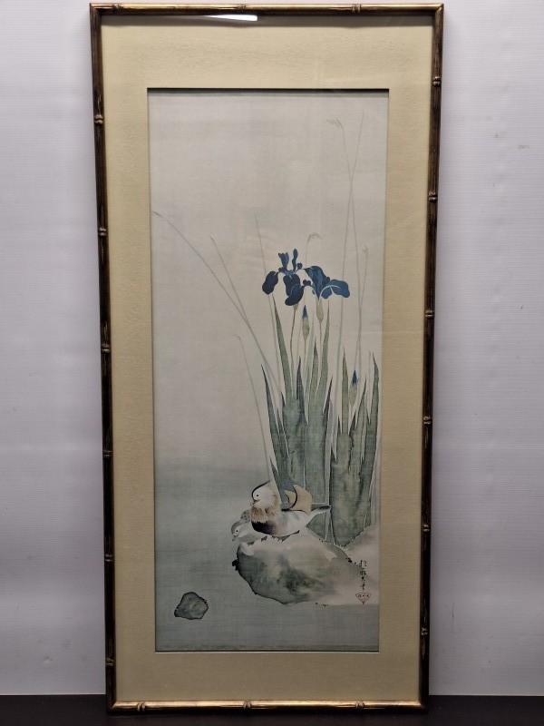 Irissen en mandarijneenden - naar Sakai Hōitsu (Rinpa-stijl)