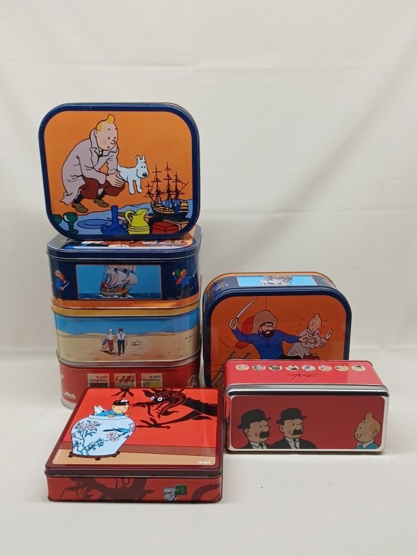 Set van blikken dozen Kuifje