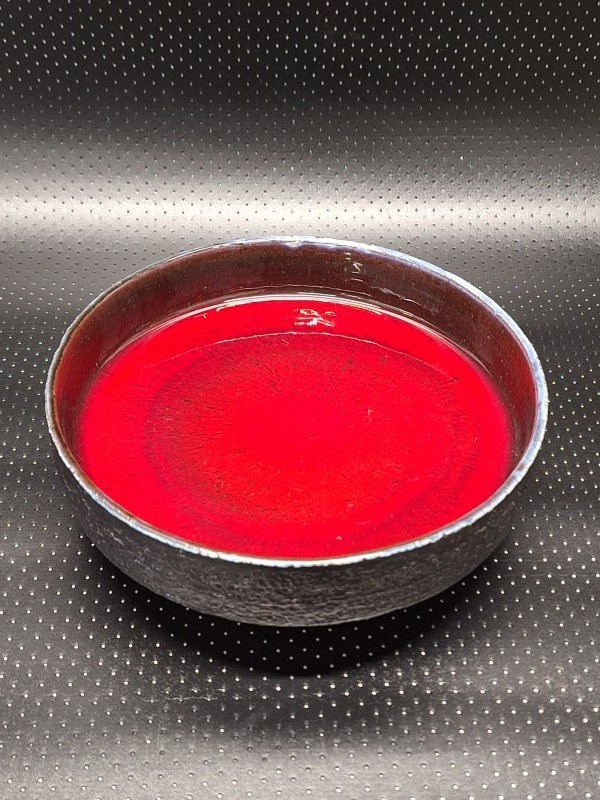 Perignem brutalistische studiokeramiek schaal - oxblood rood glazuur - België jaren 60/70