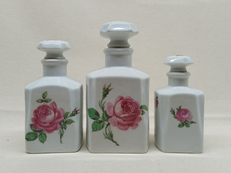 Set van 3 Limoges porseleinen parfumflacons