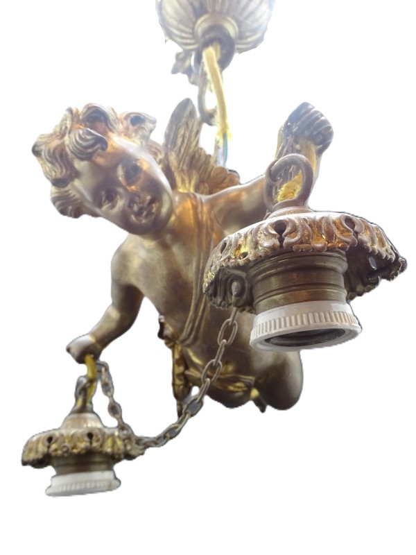 Bronzen cupido hanglamp