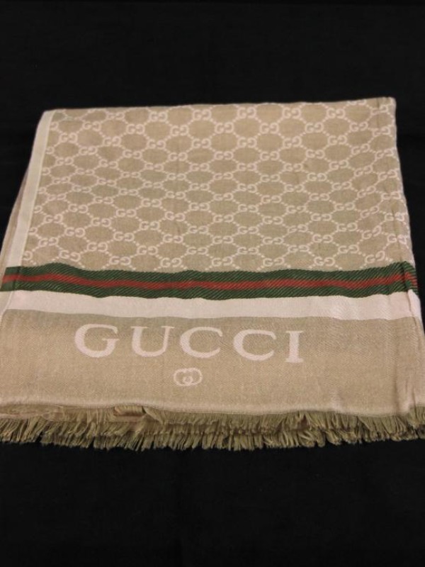 Gucci sjaal met GG-monogram en iconische strepen