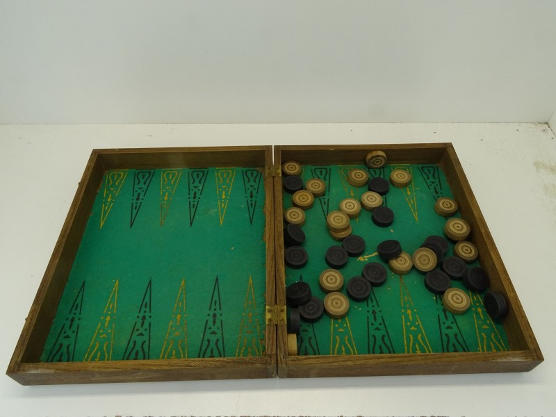 Houten Backgammon Spel met Houten Schijven