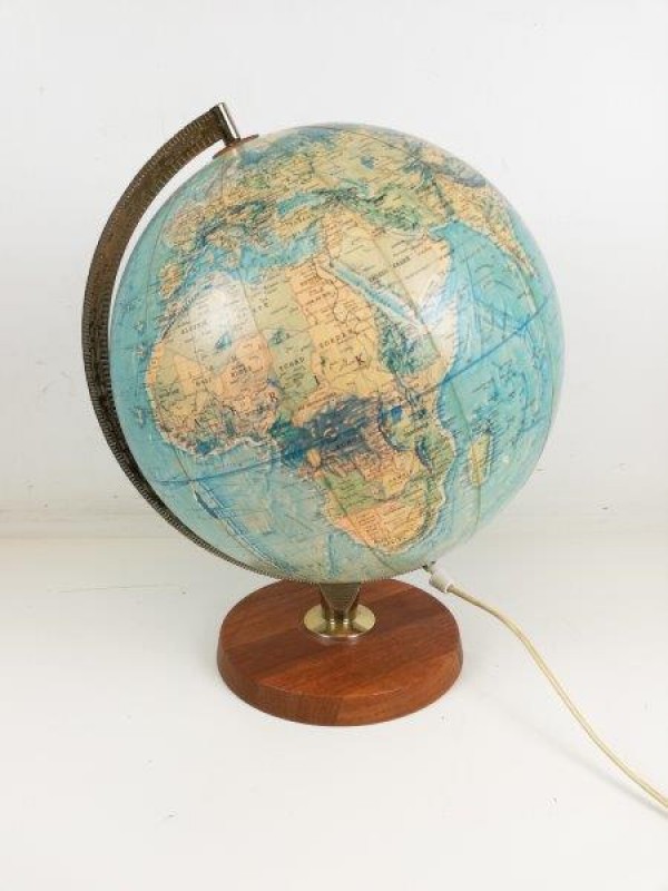 Vintage wereldbol lamp De Kringwinkel