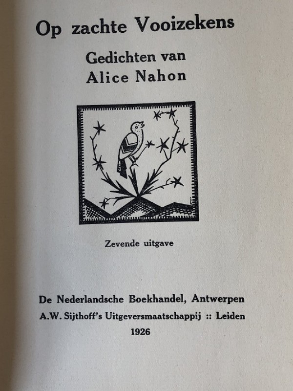 Twee gedichten boekjes van Alice Nahon -1926